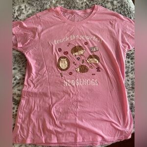 Pink Hedgehog Teacher Tee 🩷 Size Large